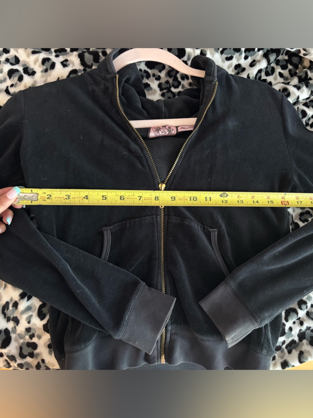 Juicy Couture Black Hoodie with Gold-Tone Zipper